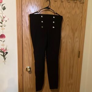 Worthington Black Skinny Pants with Silver Buttons